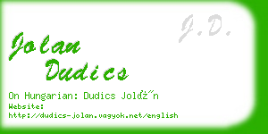 jolan dudics business card